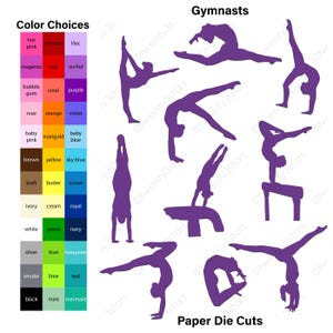 Gymnastics Paper Die Cuts: Scrapbooking, Cupcake Toppers