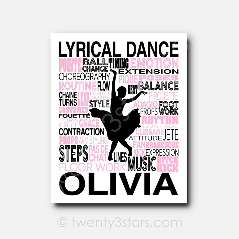 Personalized Jazz Dance Art Print: Custom Typography, Dancer Gift image 17