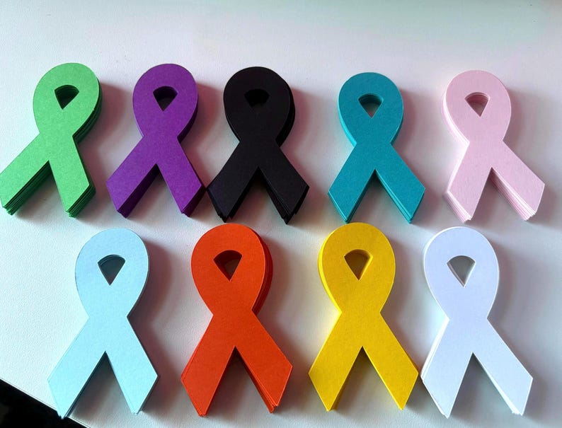 Paper Ribbon Die Cuts: Cancer Awareness, Remembrance Ribbons Decor - Etsy