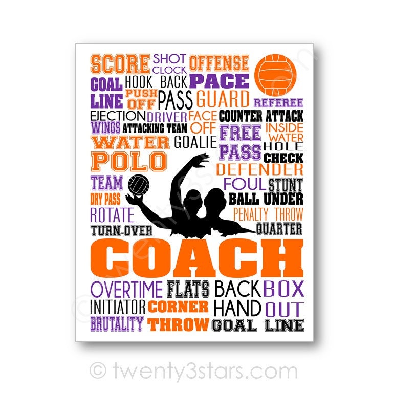 Water Polo Word Art Arte de Waterpolo para Niños Regalo para Etsy