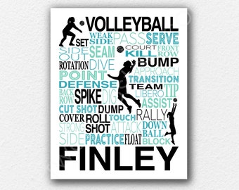 Volleyball Team Gift, Volleyball Team, Volleyball Team, Volleyball Coach Gift, Volleyball Typography, Volleyball Art, Volleyball Poster Art