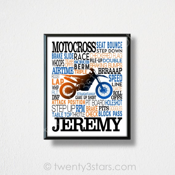 Motocross Word Art Gift for Motocross Riders Motocross Gift Etsy.de