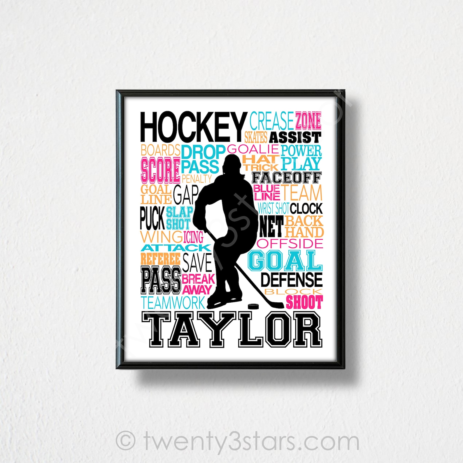 Girl's Hockey Poster Girls Hockey Gift Hockey Team Gift Etsy