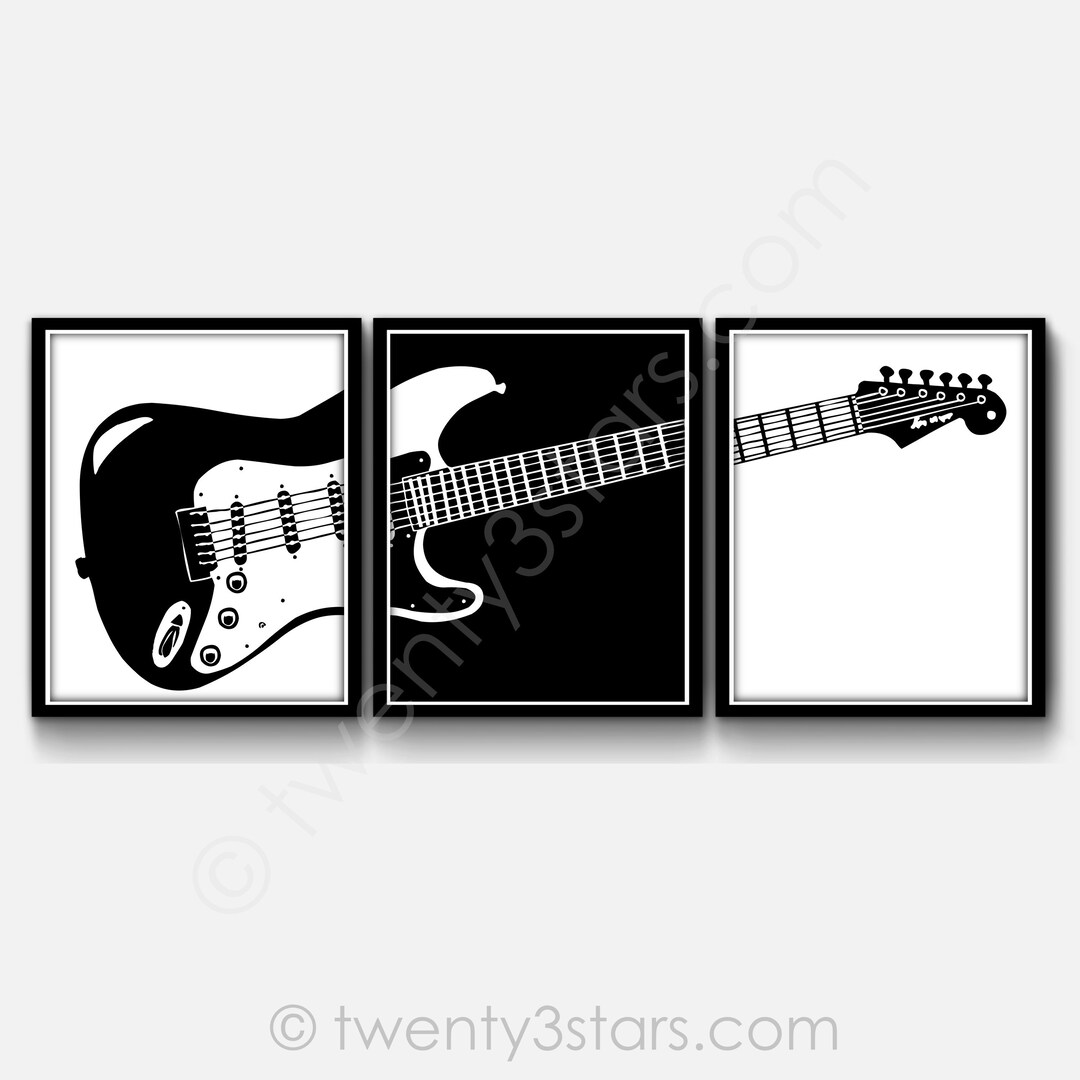 Electric Guitar Art Prints, Guitar Poster Art, Gift for Guitarist