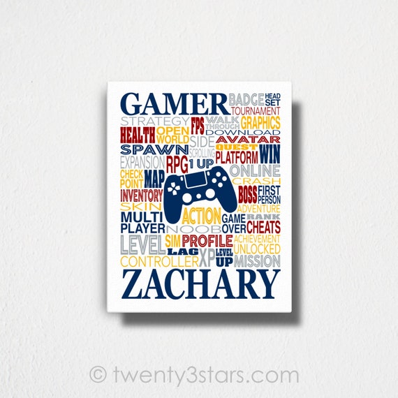 Gamer Typography Poster, Gamer Wall Art, Gaming Poster, Gamer Gift, Video  Game Gift, Gaming Wall Art, Gamer Art Print, Video Game Lover Gift 