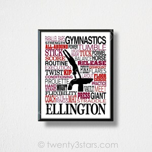 Boy's Gymnastics Poster: Customizable Gymnast Art Print image 9