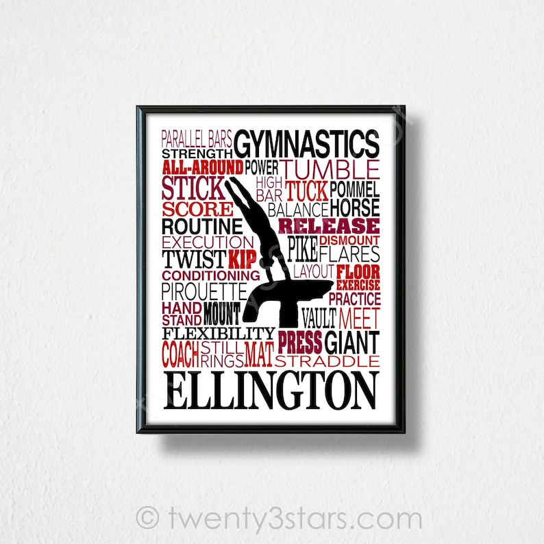 Boy's Gymnastics Poster: Customizable Gymnast Art Print image 9