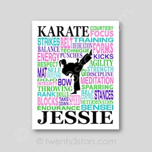Custom Karate Word Art Poster: Martial Arts Gift