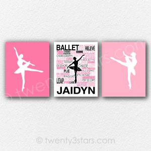 Custom Ballerina Name Poster: Ballet Silhouette Art