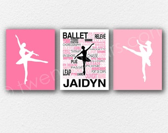 Custom Ballerina Name Poster: Ballet Silhouette Art