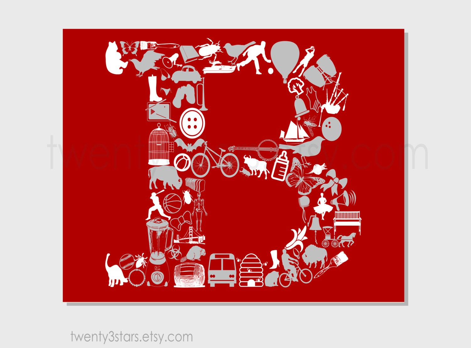 Letter B Poster Letter B is for Art B Nursery Wall Art - Etsy