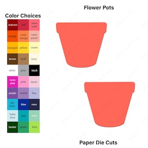 Cardstock Flower Pot Die Cuts: Spring Paper Decor, Planting Classroom Art