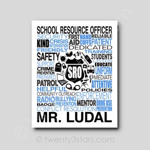 Personalized School Resource Officer Poster: Custom SRO Art