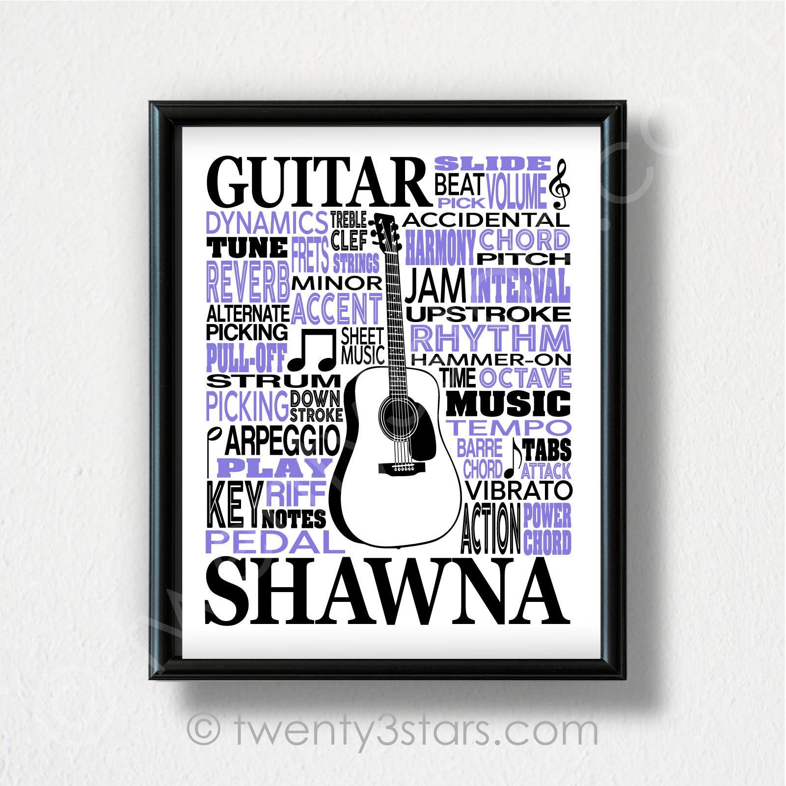 ギターを持った人物の鉛筆画　インテリア　A4サイズ　額縁 Amazon.com: Christian Guitar Wall Art Inspirational Quotes