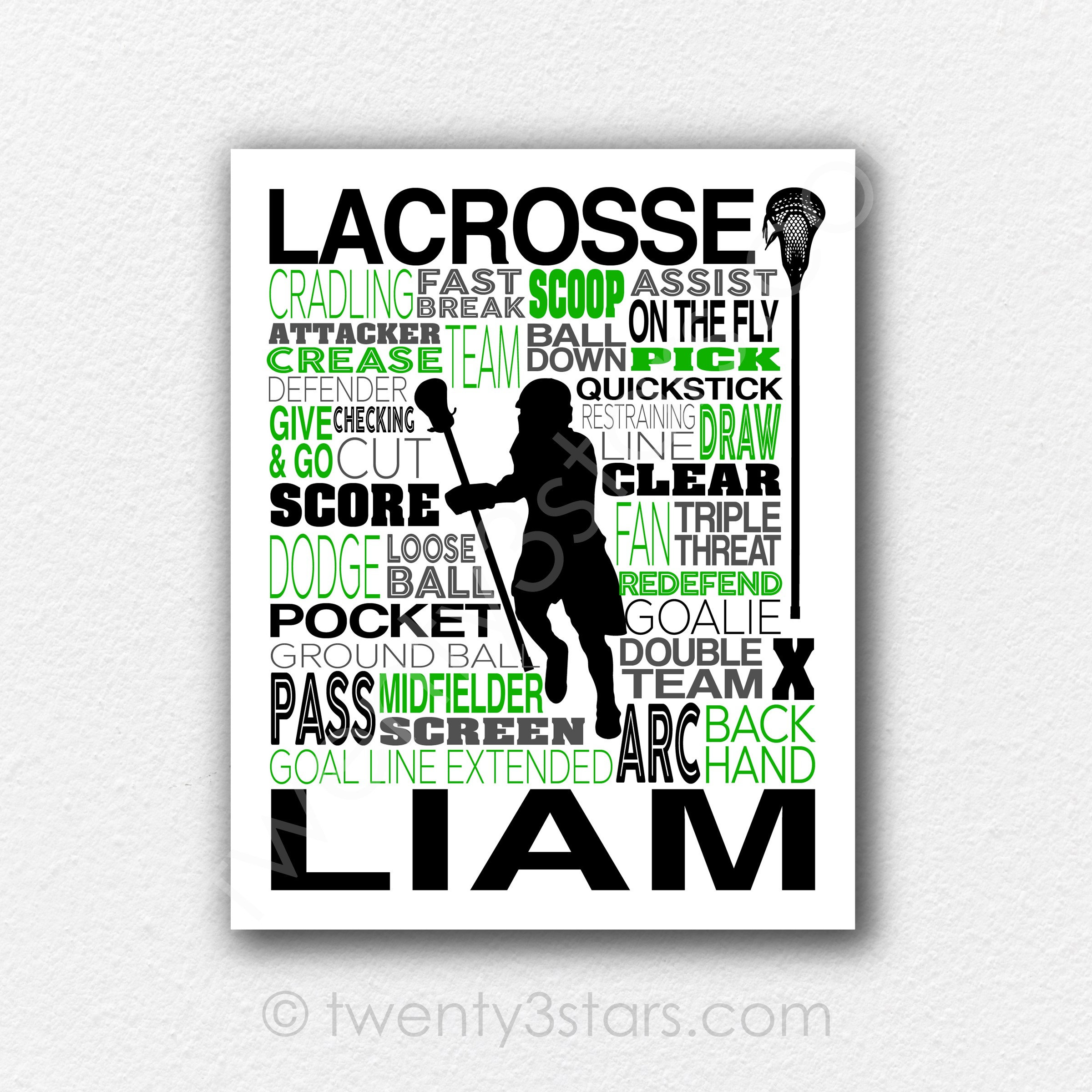Personalized Lacrosse Typography Poster: Custom Colors, Coach Gift - Etsy, image size:2400x2400