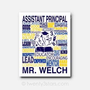 Custom Assistant Principal Word Art Poster: Educator Gift