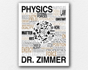 Physics Teacher Poster, Science Wall Art, Physics Instructor Art, Physics Professor Gift, Physics Classroom Art, Gift for Physics Teacher