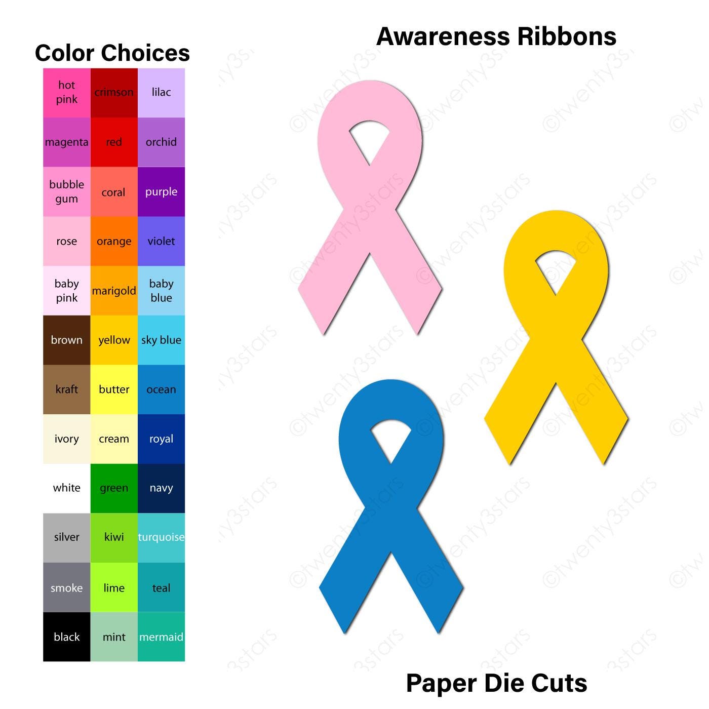 Making Cancer Ribbons Paper Ribbon Die Cuts: Cancer Awareness, Remembrance Ribbons Decor - Etsy