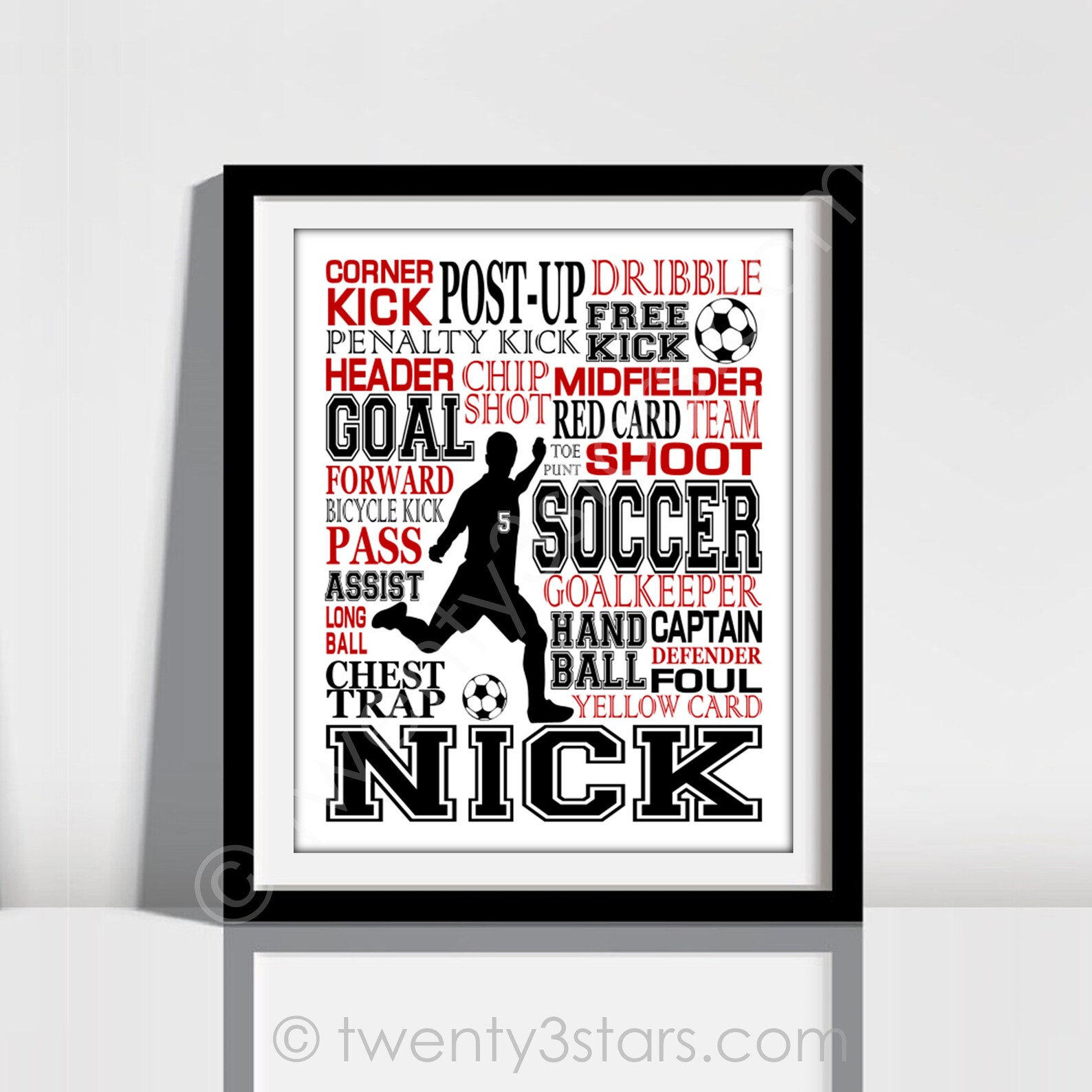 Soccer Ball Name Poster Soccer Player Gift Soccer Name Art Etsy