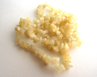 Yellow Calcite Chips 34" Beads Long Strand Golden Stone Semiprecious Yellow Natural Stone Wholesale CrazyCoolStuff Jewelry Supplies