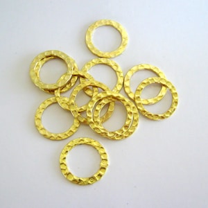 BULK Hammered 16mm Gold Metal Rings Connectors Plated Circles Links Findings Wholesale Jewelry Supplies Supply CrazyCoolStuff
