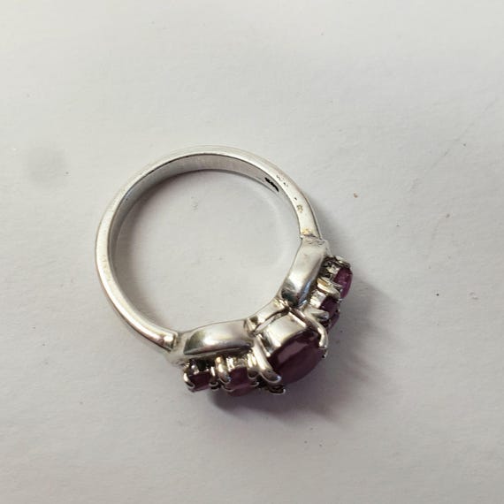 Ruby Sterling Silver Ring Size Vintage 1980s - image 4