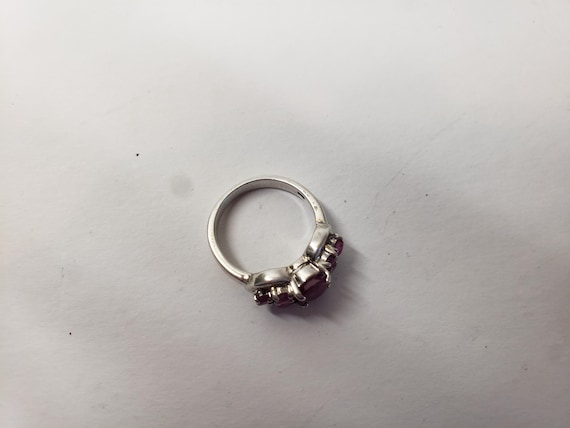Ruby Sterling Silver Ring Size Vintage 1980s - image 3