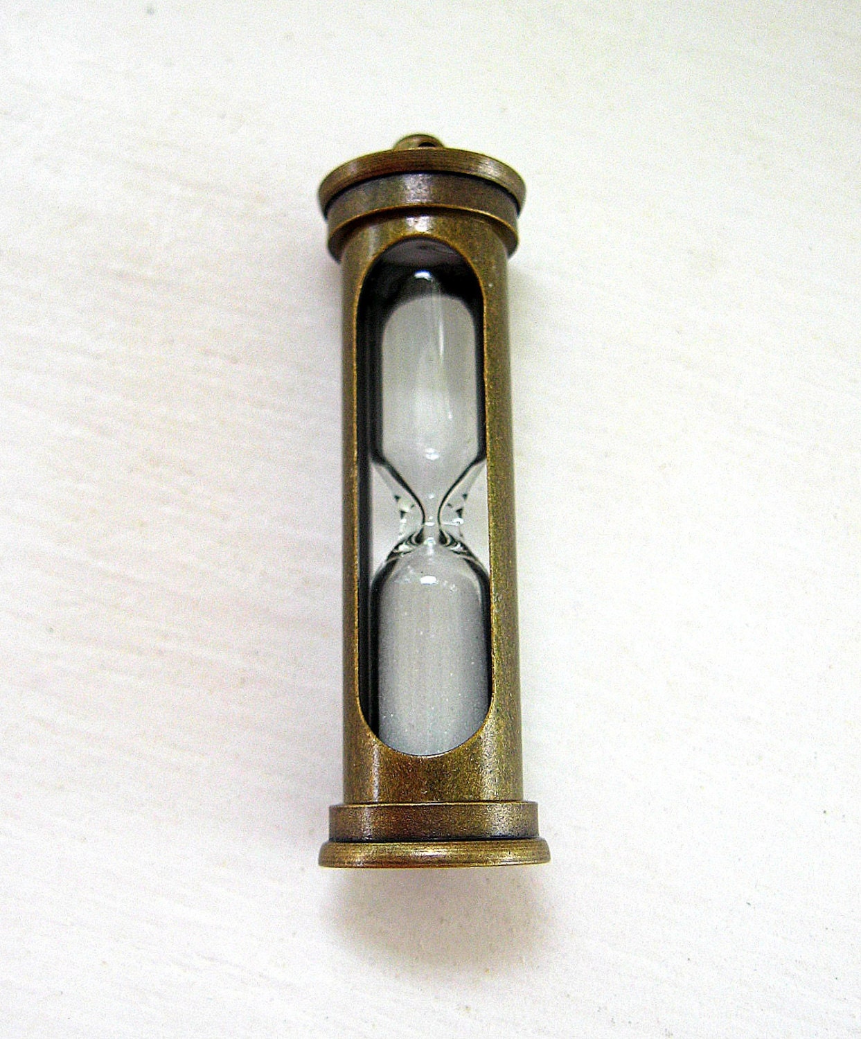 Solid Oak Steampunk Hourglass Pendants - Set Of 20 - Round Silver-Tone Hourglass Shape