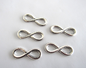 Silver Infinity Link (5) Tierra Cast Silver Links Connectors Focal Leather Bracelets Findings Wholesale Jewelry Making Supply CrazyCoolStuff