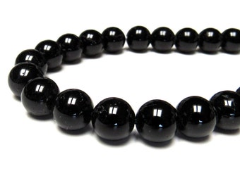 Black Tourmaline 8mm Beads Sale Full Strands Protection Natural Stone Round Wholesale Beading Jewelry Making Supplies CrazyCoolStuff