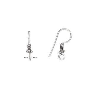 BULK Silver (25 pr) Antique Silver Plated Earwires Bali Style Earring Findings 21 Gauge Earring French Hook Wire Wholesale Jewelry Supply