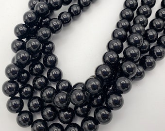 Black Tourmaline 10mm Beads Sale Protection and Grounding Natural Stone Round Wholesale Beading Jewelry Making Supplies CrazyCoolStuff