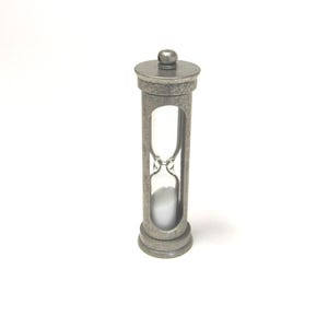 Steampunk Sand Hourglass Pendant, Antique Brass Glass Charm (47mm) image 1