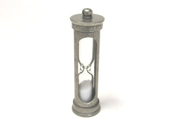 Steampunk Sand Hourglass Pendant, Antique Brass Glass Charm (47mm)