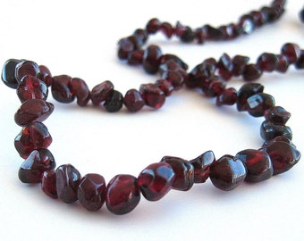 WHOLESALE (2) Garnet Chip Beads Gemstone Stone 36 inch Strand Semiprecious January Birthstone Root Chakra Jewelry Supply CrazyCoolStuff