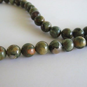 CLEARANCE Rhyolite Stone Beads 8mm Round Natural Stone Full Strand Wholesale Multicolor Stone Jewelry Supply CrazyCoolStuff