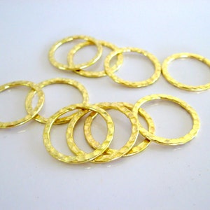 BULK (50) Hammered 25mm Gold Rings Metal Hoops Circles Connector Plated Links Findings Best Wholesale Jewelry Supply Site CrazyCoolStuff