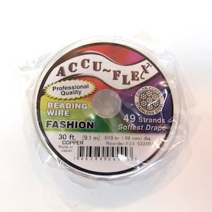 Copper Beading Wire Accuflex Cord 30 Feet Best Quality Reel Nylon Coated Stainless Wholesale Jewelry Making Supply CrazyCoolStuff