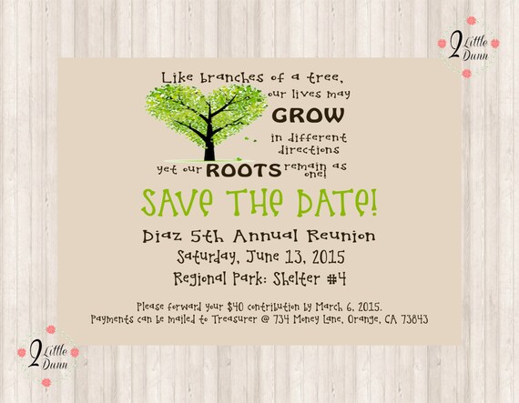 save the date flyer family reunion printable digital etsy