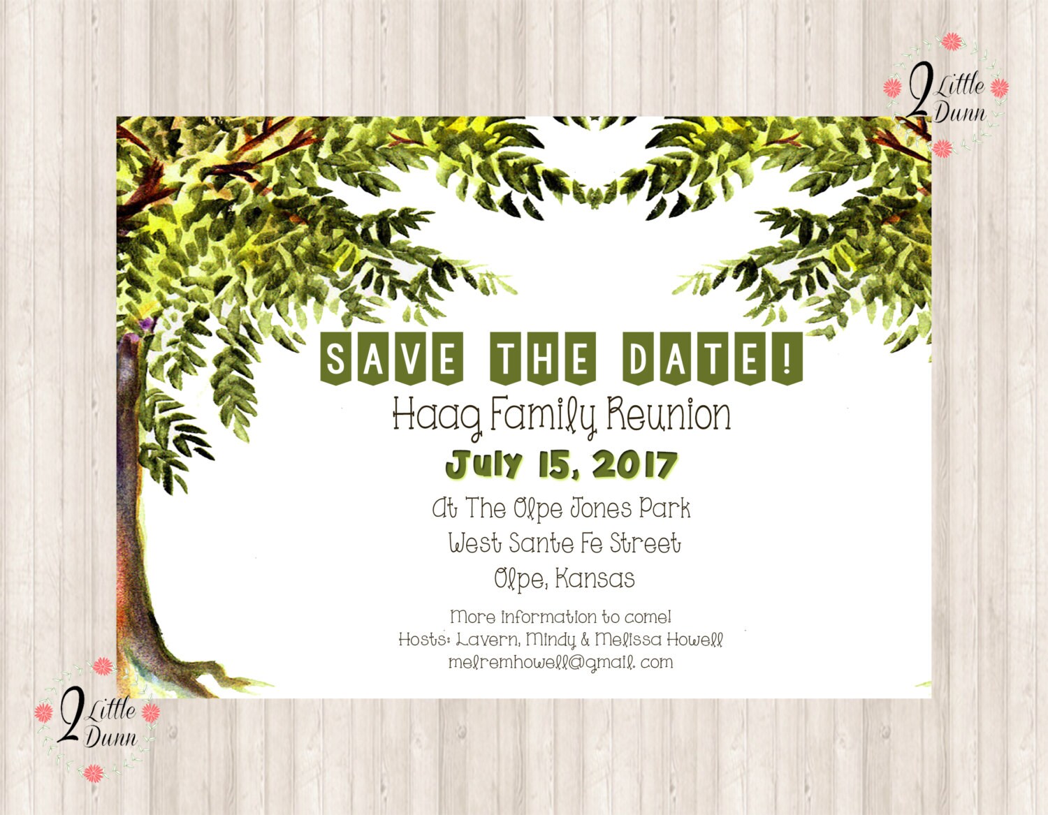 Save The Date Flyer Family Reunion Trees PRINTABLE DIGITAL Etsy