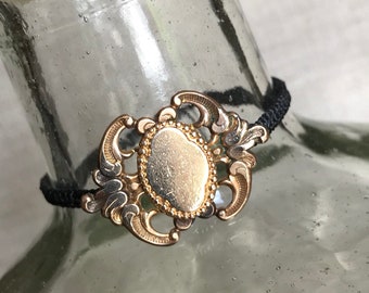 KNOTTY BITS - Woven Bracelet - Antique Sash Buckle - Rolled Gold - One of a Kind - ERASevolved