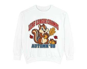 Squirrel Sweatshirt, Retro Autumn '88 Crewneck, Leaf League Champs Acorn Graphic, Vintage Fall Outfit, Woodland Animal Lover Gift