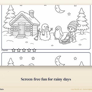 Winter Activity Pages for Kids, 8 Printable Worksheets, Maze, Dot to Dot, Word Search, Answer Key image 6