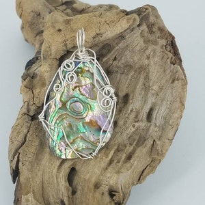 Abalone necklace gift for her, Abalone Necklace, Abalone Jewelry, handmade jewelry, hippie jewelry, wire wrapped necklace, natural jewelry