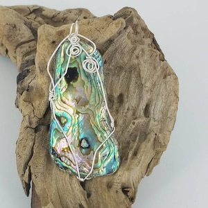 Abalone necklace gift for her, Abalone Necklace, Abalone Jewelry, handmade jewelry, hippie jewelry, wire wrapped necklace, natural jewelry