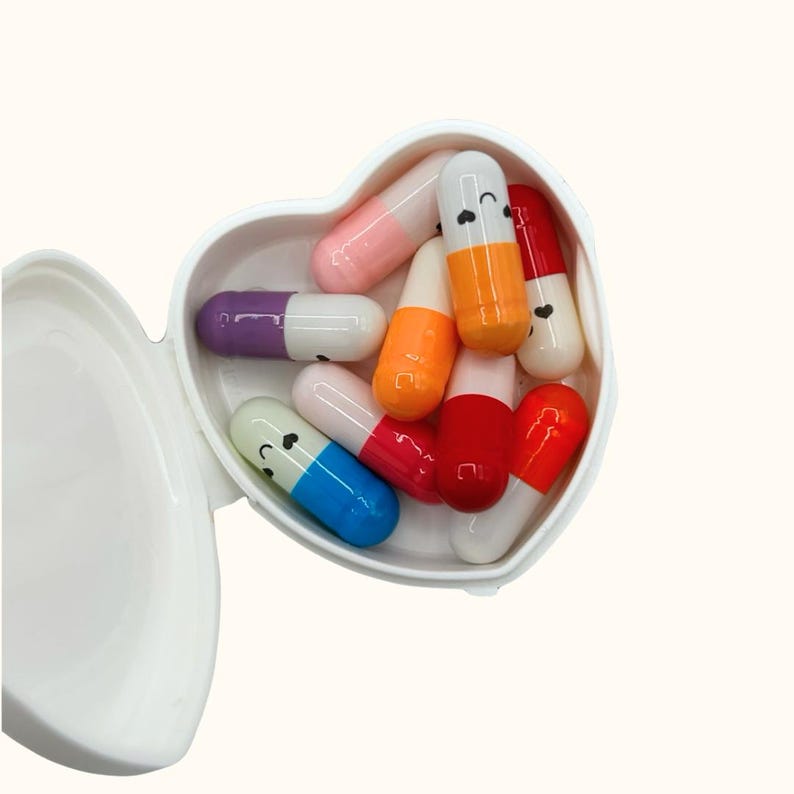 Heart-Shaped Pill Box | Mentally Ill & Design, Travel Pill Case image 2