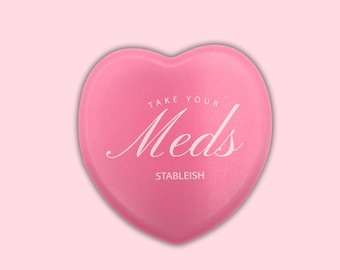 Pink Heart Pill Box | Travel Pill Case, Daily Meds Organizer
