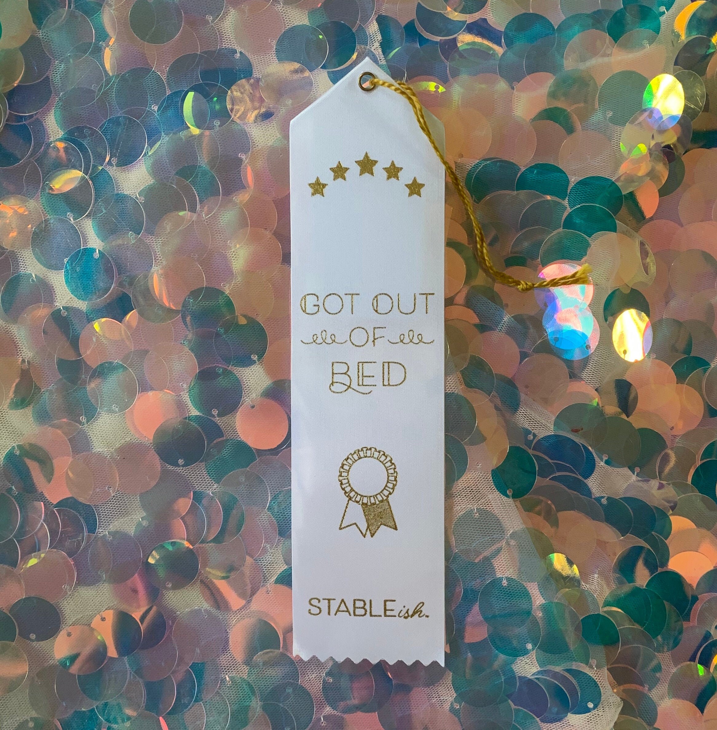 Got Out Of Bed Ribbon Book Mark Self Care Greeting Card Etsy