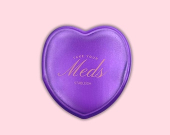 Purple Heart Pill Box | Travel Pill Case, Daily Meds Organizer