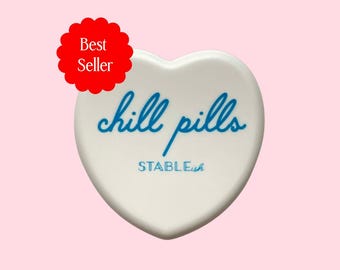 White Mini Pill Box – “Chill Pills” | Travel Pill Case | Cute Mental Health Gift | Pocket-Size Meds Holder
